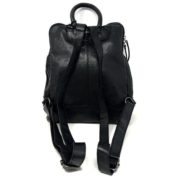 Vilenca Holland Backpack Distressed Leather Woven Braided Black NWT TK48 main image 5